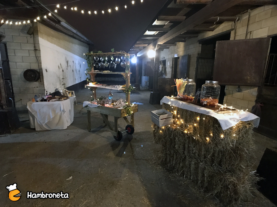 organizacion catering fiesta nerea hambroneta iluminacion carrito