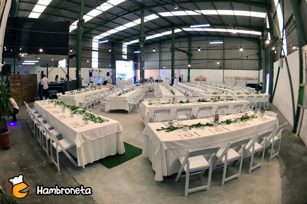 Boda catering Hambroneta Flor y Arturo espacio open