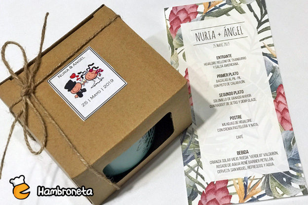 Boda Hambroneta Nuria y Angel regalo minuta
