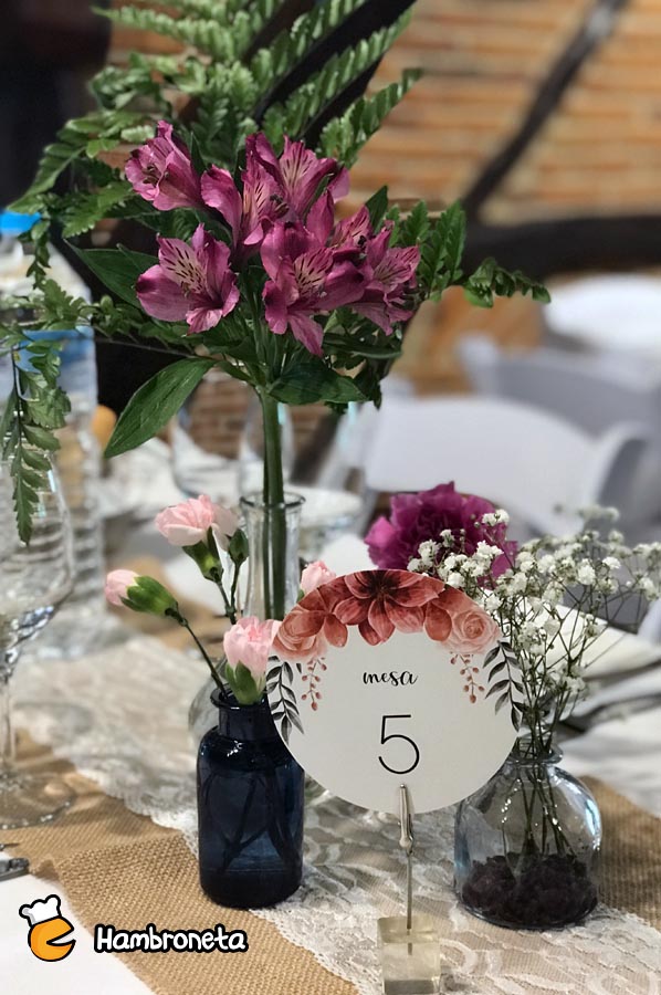 Hambroneta boda catering Aralia Inaki comedor flores