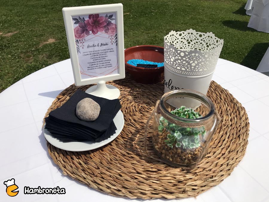 Hambroneta boda catering Aralia Inaki detalle mesas