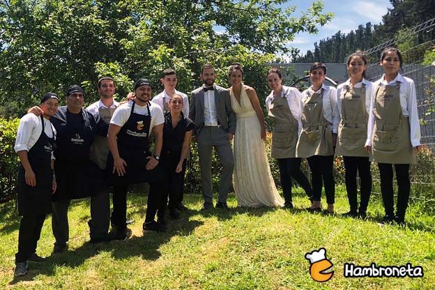 Hambroneta boda catering Katixa Erik con equipo