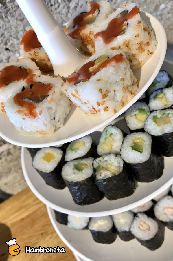 Boda catering Hambroneta Ale y Alatz Silo Bilbao sushi mesa preparada