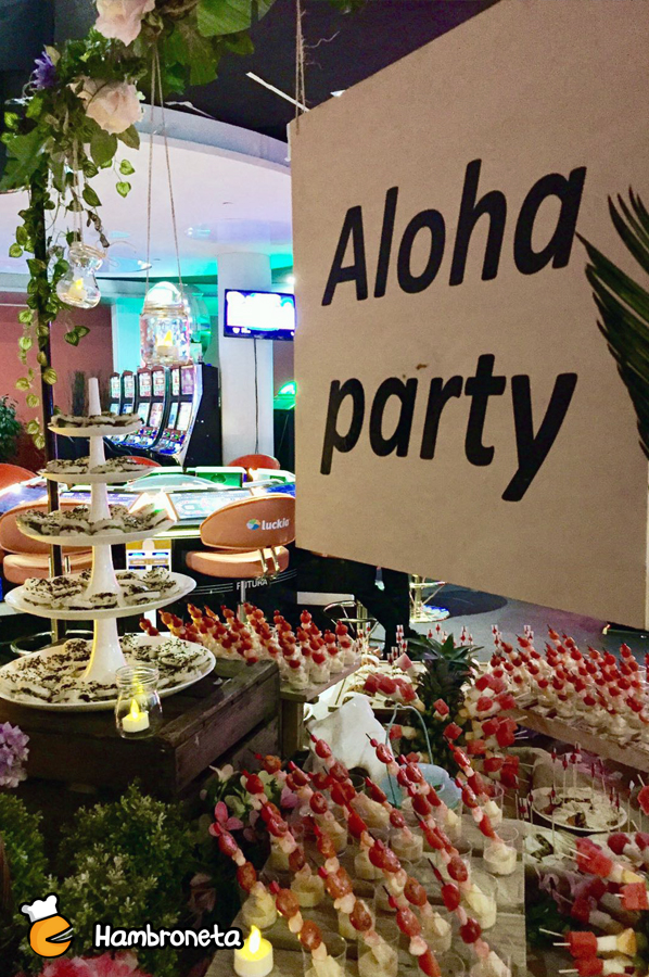 organizacion catering hambroneta fiesta alhoa party casino bilbao snacks aloha party